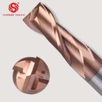 HRC 55 solid tungsten carbide end mill types of milling cutter for steel manufacturer