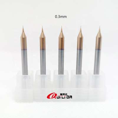 RLD HRC55 solid carbide 0.3mm micro diameter end mill bits 2 flutes for steel